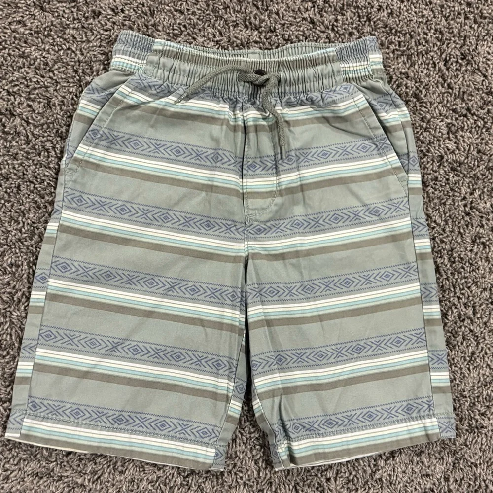 Boys OshKosh B'gosh Green and Blue Patterned Shorts, size 8